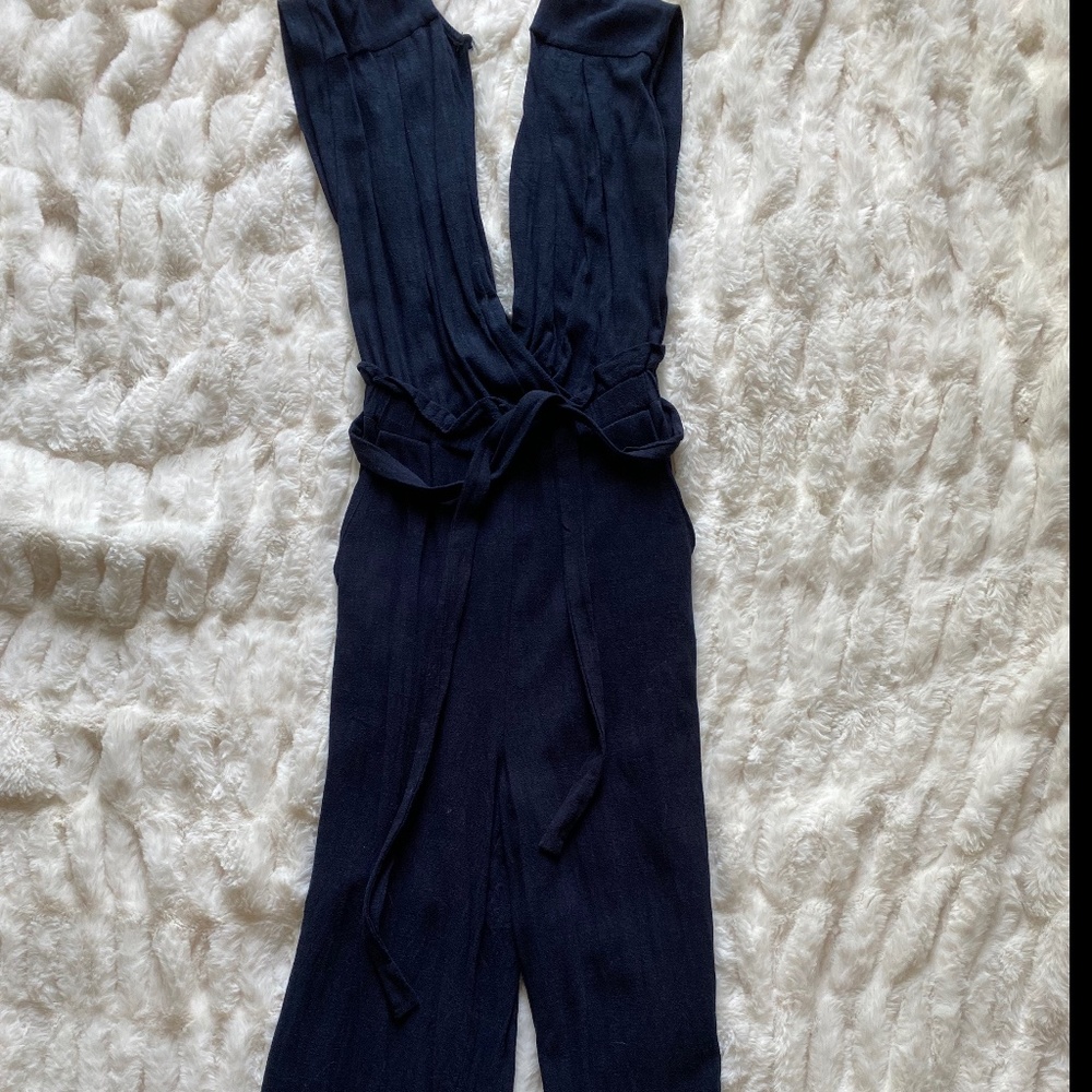 NWOT Monteau Navy Jumpsuit Size Small